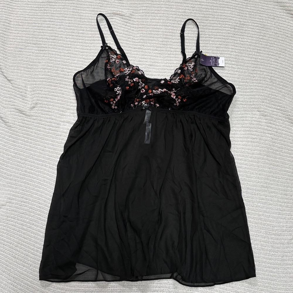 Cacique The Seriously Sexy Collection Embroidered Babydoll Set size 26/28 - Picture 2 of 10